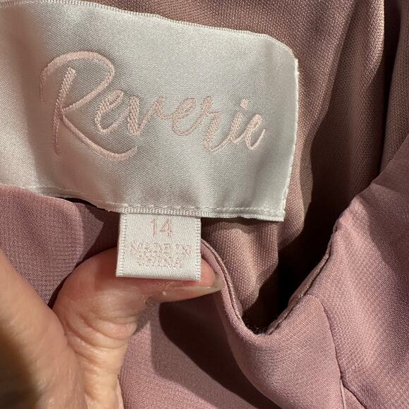 NWT Reverie Semi-Formal Mauve Dress Size 14 Strapless Short Sheer Pretty Femme - Picture 3 of 10